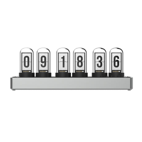 IPS Color Screen Digital Clock, Nixie Tube Style Desk Ambient Light with Wireless Time Sync, Alarm Clock, Weather Display, APP Control and Aluminum Alloy Base (US Plug/EU Plug) - CUBERTIME