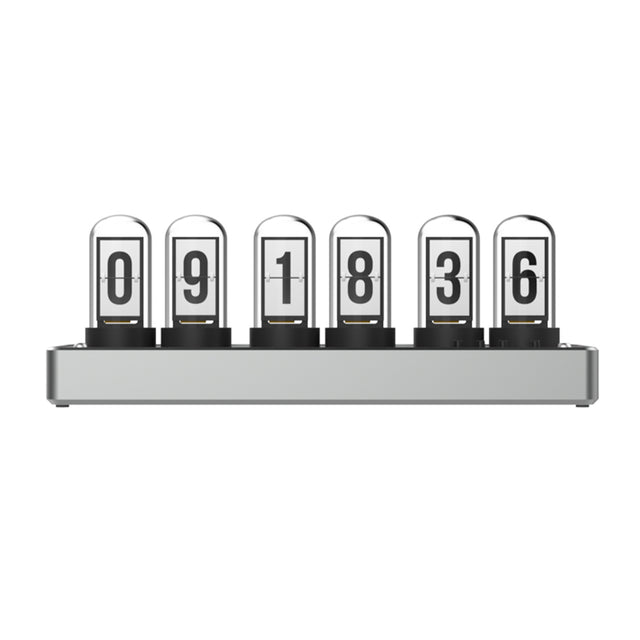 IPS Color Screen Digital Clock, Nixie Tube Style Desk Ambient Light with Wireless Time Sync, Alarm Clock, Weather Display, APP Control and Aluminum Alloy Base (US Plug/EU Plug) - CUBERTIME