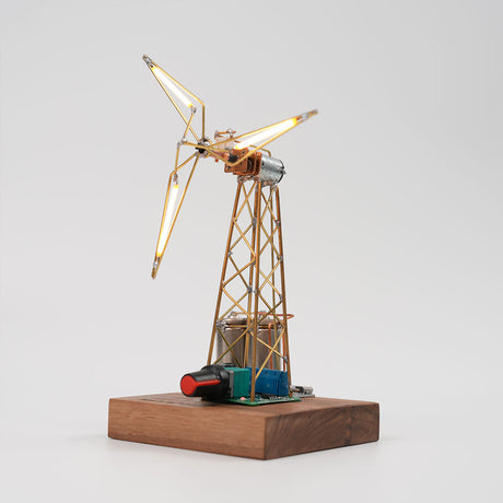 STEM Industrial Style Metal Wire Windmill Lamp DIY Sculpture Kit