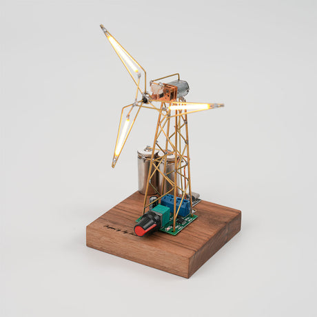 STEM Industrial Style Metal Wire Windmill Lamp DIY Sculpture Kit