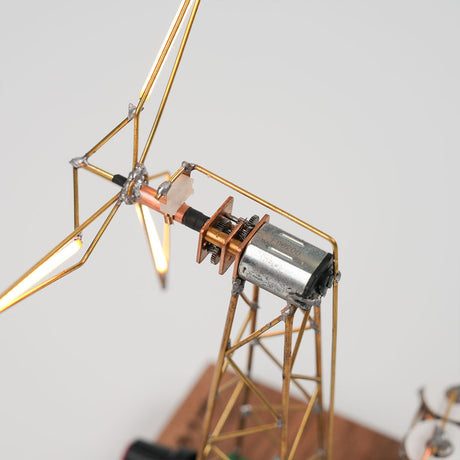 STEM Industrial Style Metal Wire Windmill Lamp DIY Sculpture Kit