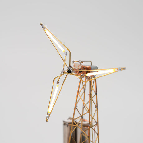 STEM Industrial Style Metal Wire Windmill Lamp DIY Sculpture Kit