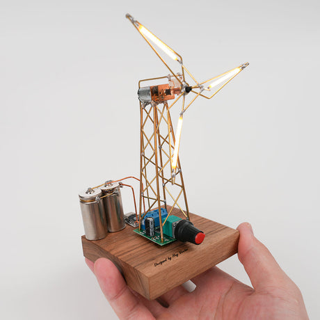 STEM Industrial Style Metal Wire Windmill Lamp DIY Sculpture Kit