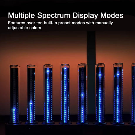 LED Spectrum Music Light, Sound Reactive Ambient Light, Gaming Room Desk Rhythm Light - cubertime