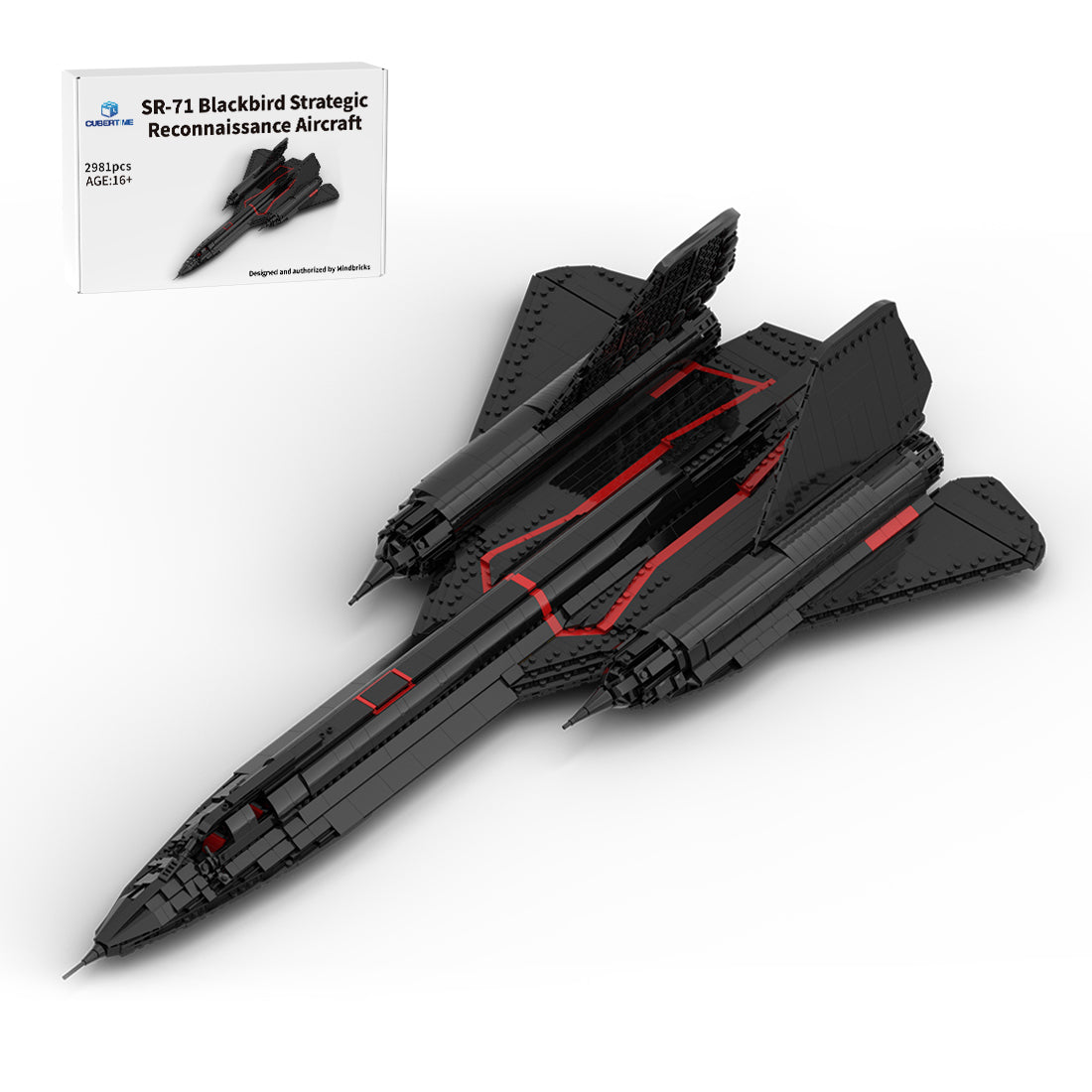 Lockheed SR-71 Blackbird High-Altitude Reconnaissance Aircraft Model Building Blocks Set(2981PCS) - cubertime