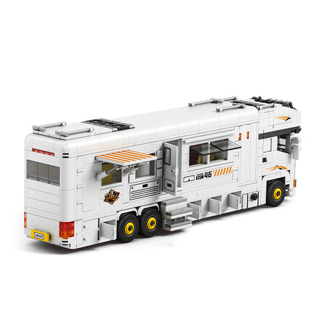 Luxury Motorhome Building Blocks Model Kit, Recreational Vehicle Camper Construction Set with Detailed Interior and Interactive Features Display (1180PCS) - cubertime