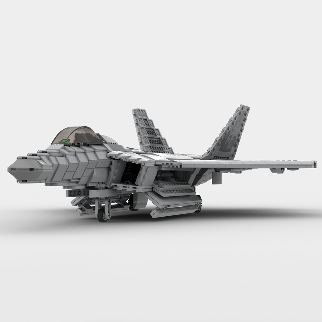 MOC-105520 1/35 Scale F-22 Fighter Building Blocks Set - cubertime