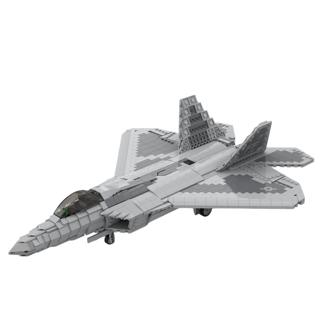 MOC-105520 1/35 Scale F-22 Fighter Building Blocks Set - cubertime