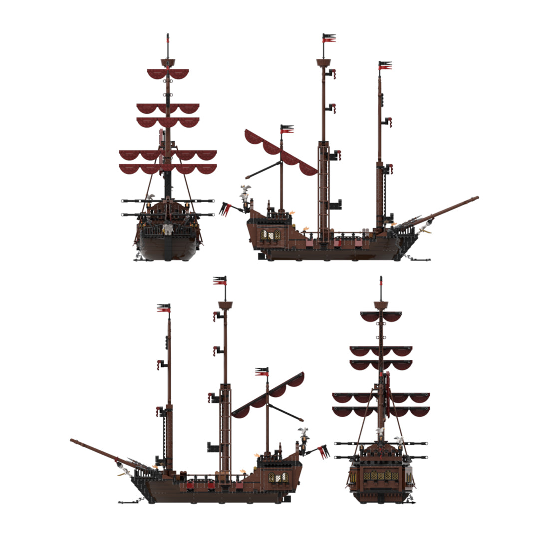 MOC-116561 Loup de Mer Pirate Ship Building Blocks Set (1089PCS) - cubertime
