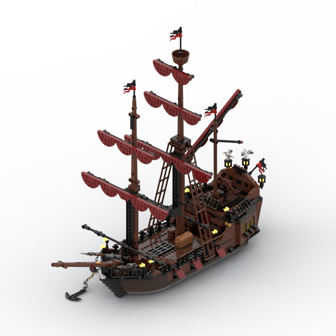MOC-116561 Loup de Mer Pirate Ship Building Blocks Set (1089PCS) - cubertime