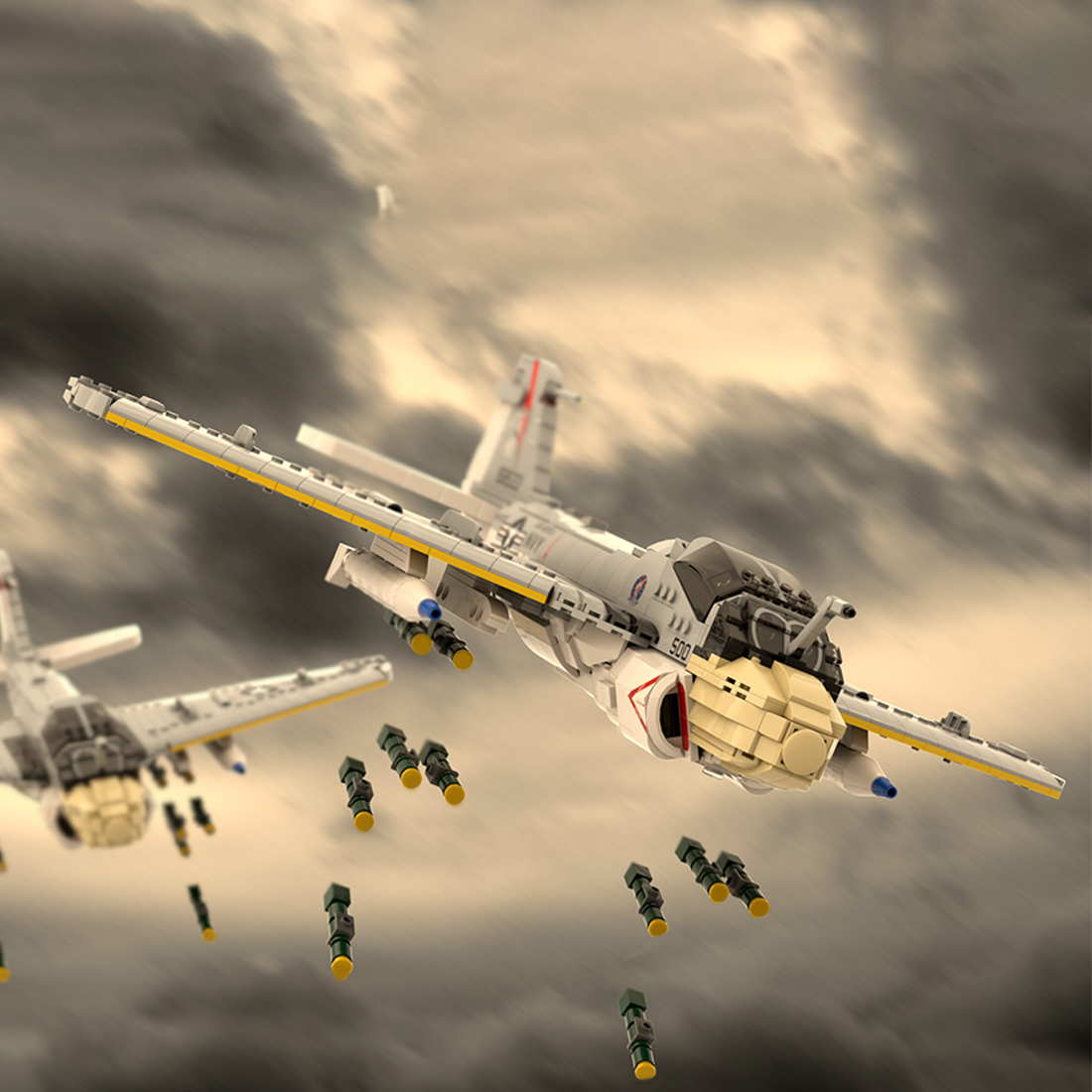 MOC-130722 1/35 Scale A-6E Intruder Building Blocks Set（1570pcs）- cubertime
