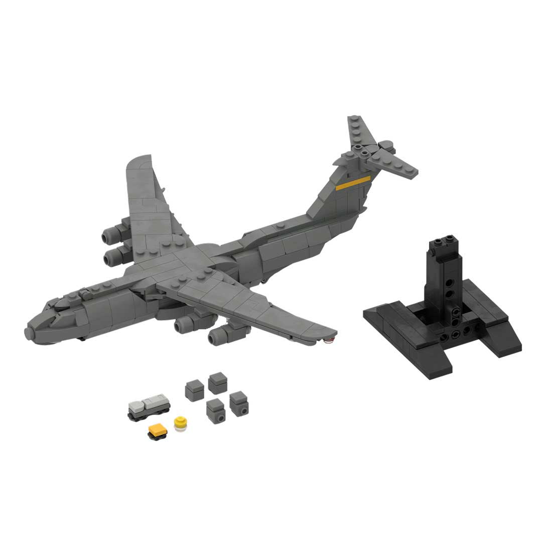 MOC-163191 C-5 GALAXY | Cargo - 1/300 Scale Active US Military Transport Aircraft Model Building Blocks Set (367PCS) - cubertime