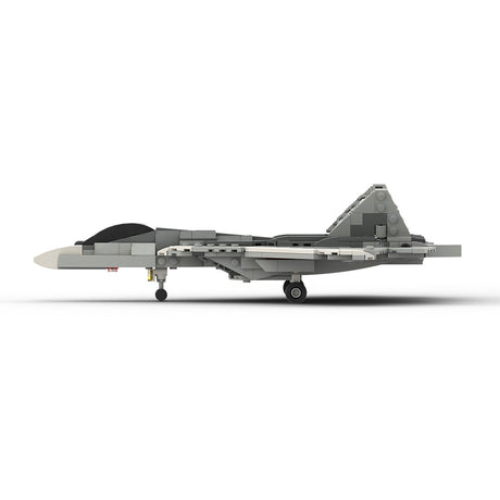 MOC-167015 1/70 Scale Active Russian Army SU-57 Stealth Fighter Model DIY Assembly Building Blocks Set (405PCS) - cubertime