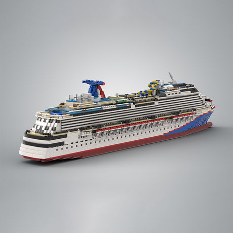 MOC-174910 1:400 Scale Carnival Dream Cruise Ship Building Blocks Set (Dark Blue/4235PCS) - cubertime