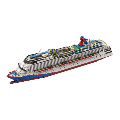 MOC-174910 1:400 Scale Carnival Dream Cruise Ship Building Blocks Set (Dark Blue/4235PCS) - cubertime
