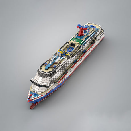 MOC-174910 1:400 Scale Carnival Dream Cruise Ship Building Blocks Set (Dark Blue/4235PCS) - cubertime