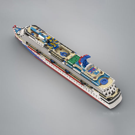 MOC-174910 1:400 Scale Carnival Dream Cruise Ship Building Blocks Set (Dark Blue/4235PCS) - cubertime