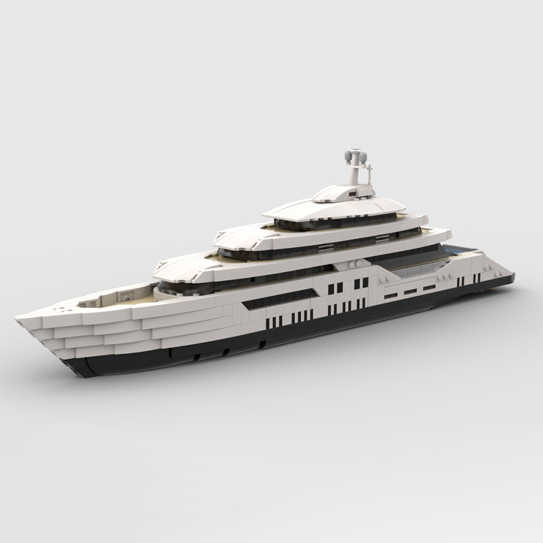 MOC-185088 1/200 Scale Mini Luxury Yacht DIY Assembly Building Blocks Set - cubertime