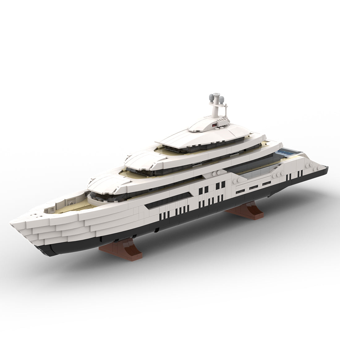 MOC-185088 1/200 Scale Mini Luxury Yacht DIY Assembly Building Blocks Set - cubertime