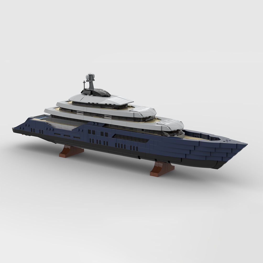MOC-185088 1/200 Scale Mini Luxury Yacht DIY Assembly Building Blocks Set - cubertime