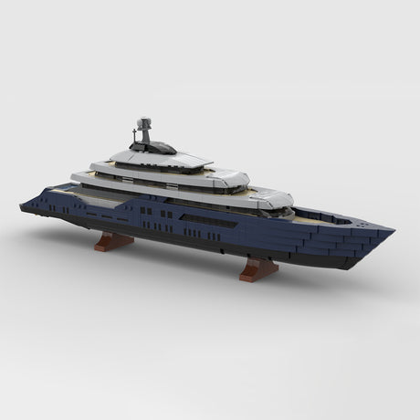 MOC-185088 1/200 Scale Mini Luxury Yacht DIY Assembly Building Blocks Set - cubertime