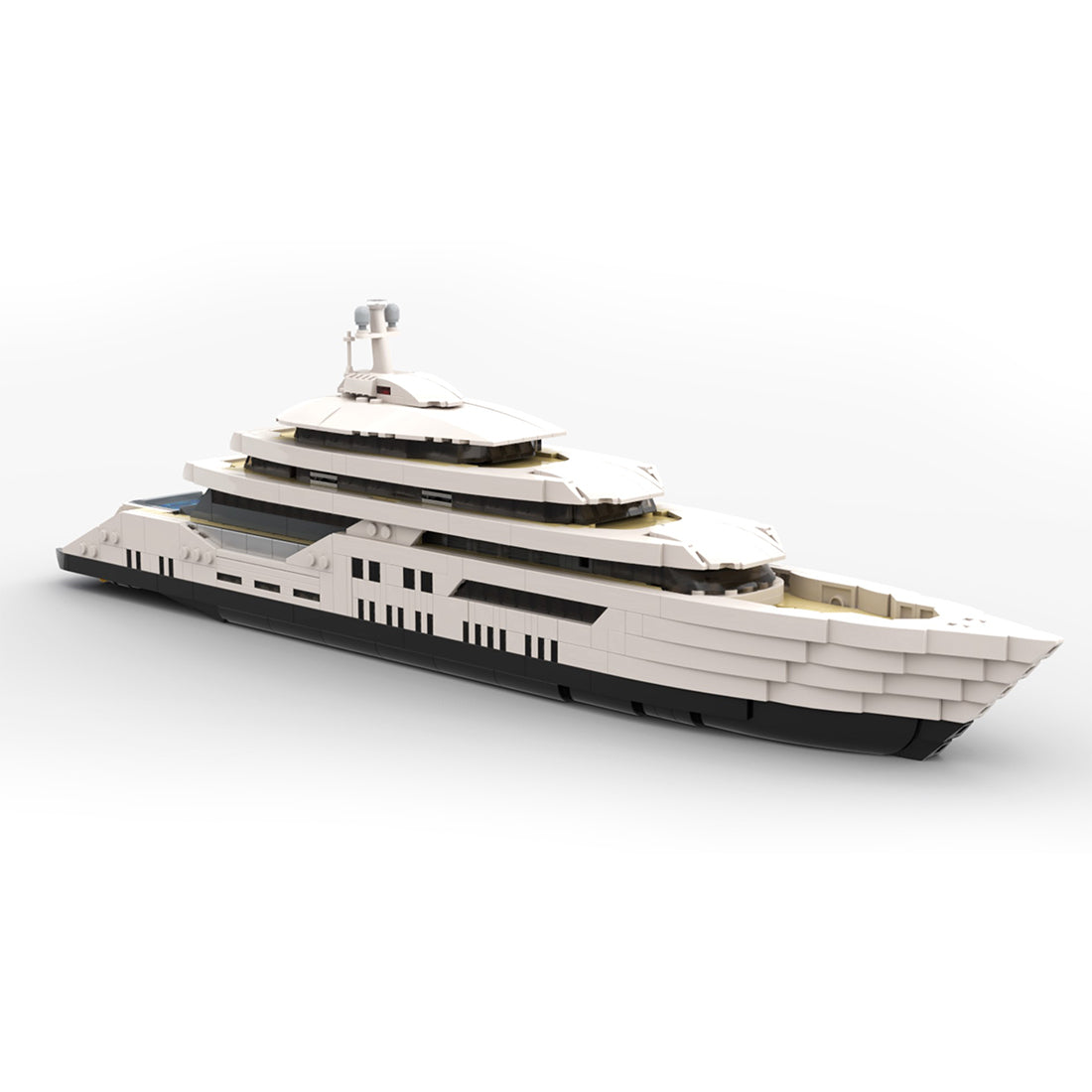 MOC-185088 1/200 Scale Mini Luxury Yacht DIY Assembly Building Blocks Set - cubertime
