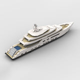 MOC-185088 1/200 Scale Mini Luxury Yacht DIY Assembly Building Blocks Set - cubertime