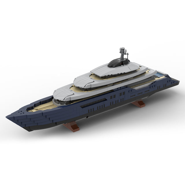 MOC-185088 1/200 Scale Mini Luxury Yacht DIY Assembly Building Blocks Set - cubertime