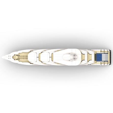 MOC-185088 1/200 Scale Mini Luxury Yacht DIY Assembly Building Blocks Set - cubertime