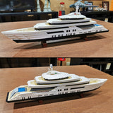 MOC-185088 1/200 Scale Mini Luxury Yacht DIY Assembly Building Blocks Set - cubertime