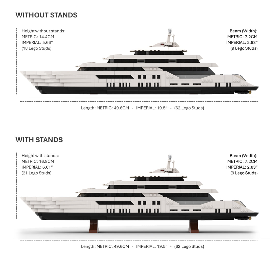 MOC-185088 1/200 Scale Mini Luxury Yacht DIY Assembly Building Blocks Set - cubertime