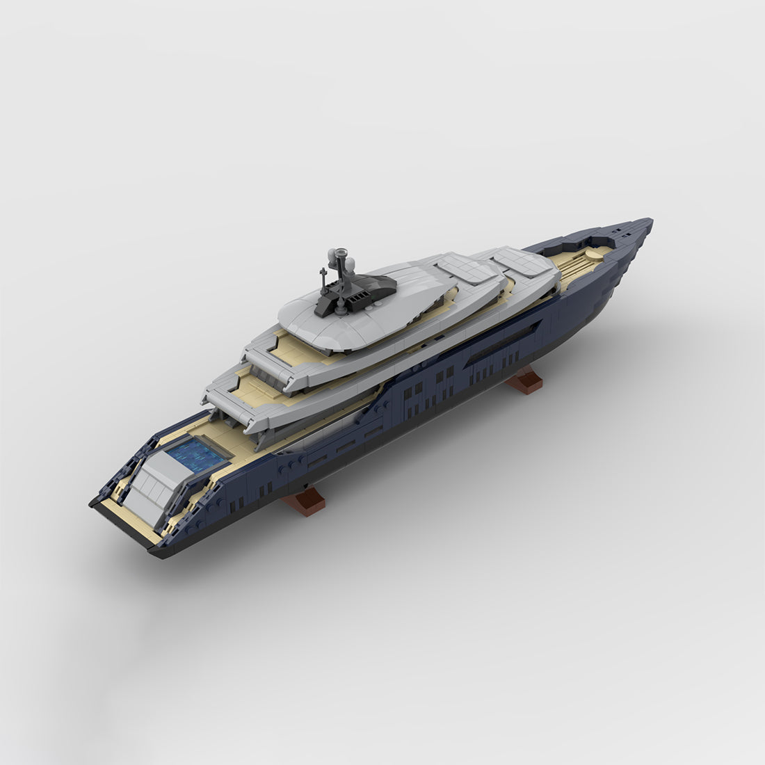 MOC-185088 1/200 Scale Mini Luxury Yacht DIY Assembly Building Blocks Set - cubertime