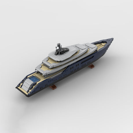 MOC-185088 1/200 Scale Mini Luxury Yacht DIY Assembly Building Blocks Set - cubertime