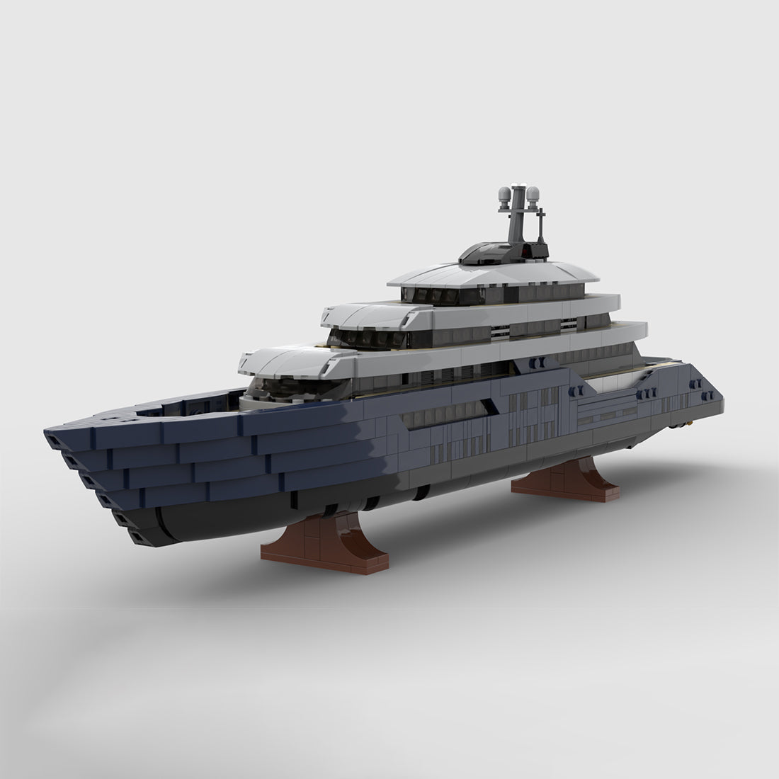 MOC-185088 1/200 Scale Mini Luxury Yacht DIY Assembly Building Blocks Set - cubertime