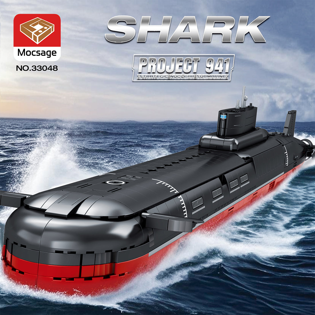 MOC-193085 1/250 Scale Typhoon Class 941 Nuclear Submarine Building Block Set (2895PCS) - cubertime