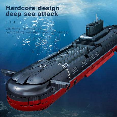 MOC-193085 1/250 Scale Typhoon Class 941 Nuclear Submarine Building Block Set (2895PCS) - cubertime