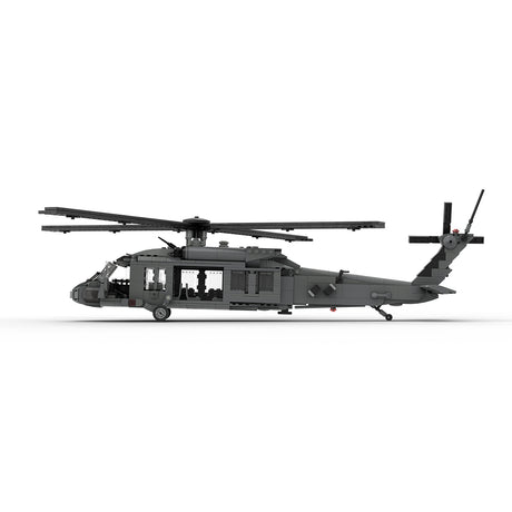 MOC-198409 1/35 Scale UH-60 American Military Helicopter Building Blocks Set - cubertime