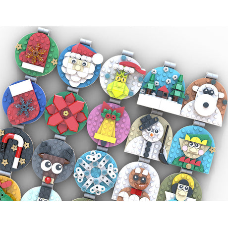 MOC-202061 Advent Calendar of Christmas Ornaments Building Blocks Set (688PCS) - cubertime