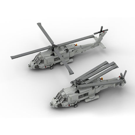 MOC-206841 1/35 Scale SH-60 SEA HAWK Helicopter Building Blocks Set (1028PCS) - cubertime