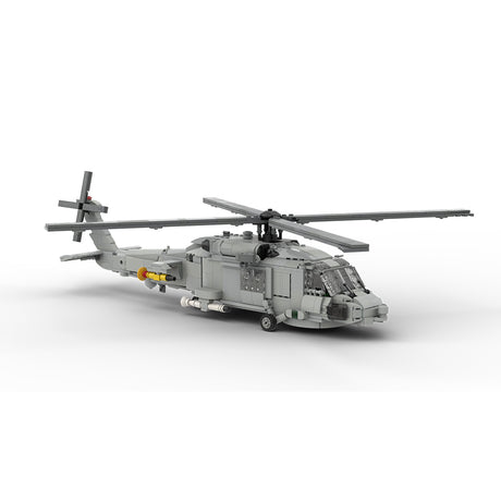 MOC-206841 1/35 Scale SH-60 SEA HAWK Helicopter Building Blocks Set (1028PCS) - cubertime