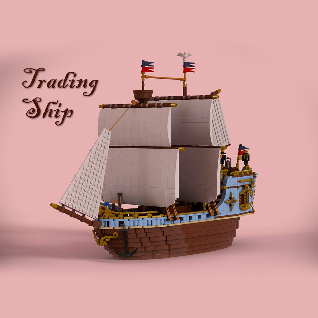 MOC-209366 Medieval Merchant Ship Building Blocks Set (2053PCS) - cubertime