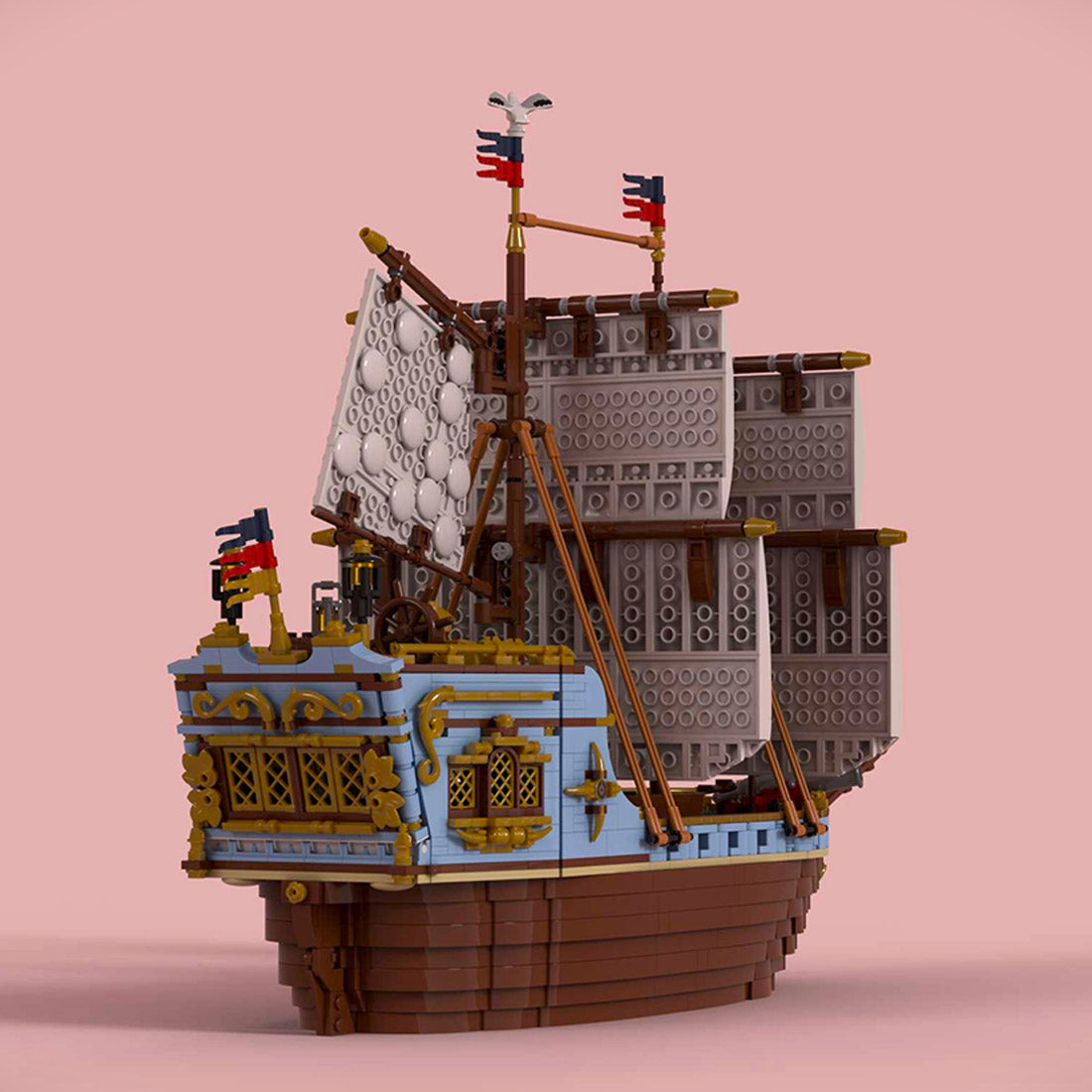 MOC-209366 Medieval Merchant Ship Building Blocks Set (2053PCS) - cubertime