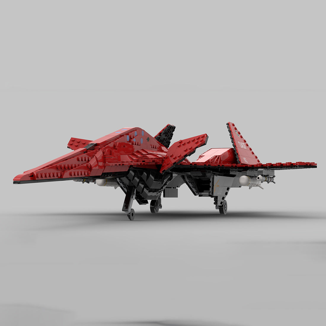 MOC-215032 1/35 Scale ADF-01 Falken Combat Fighter Building Blocks Set（2137PCS）- cubertime