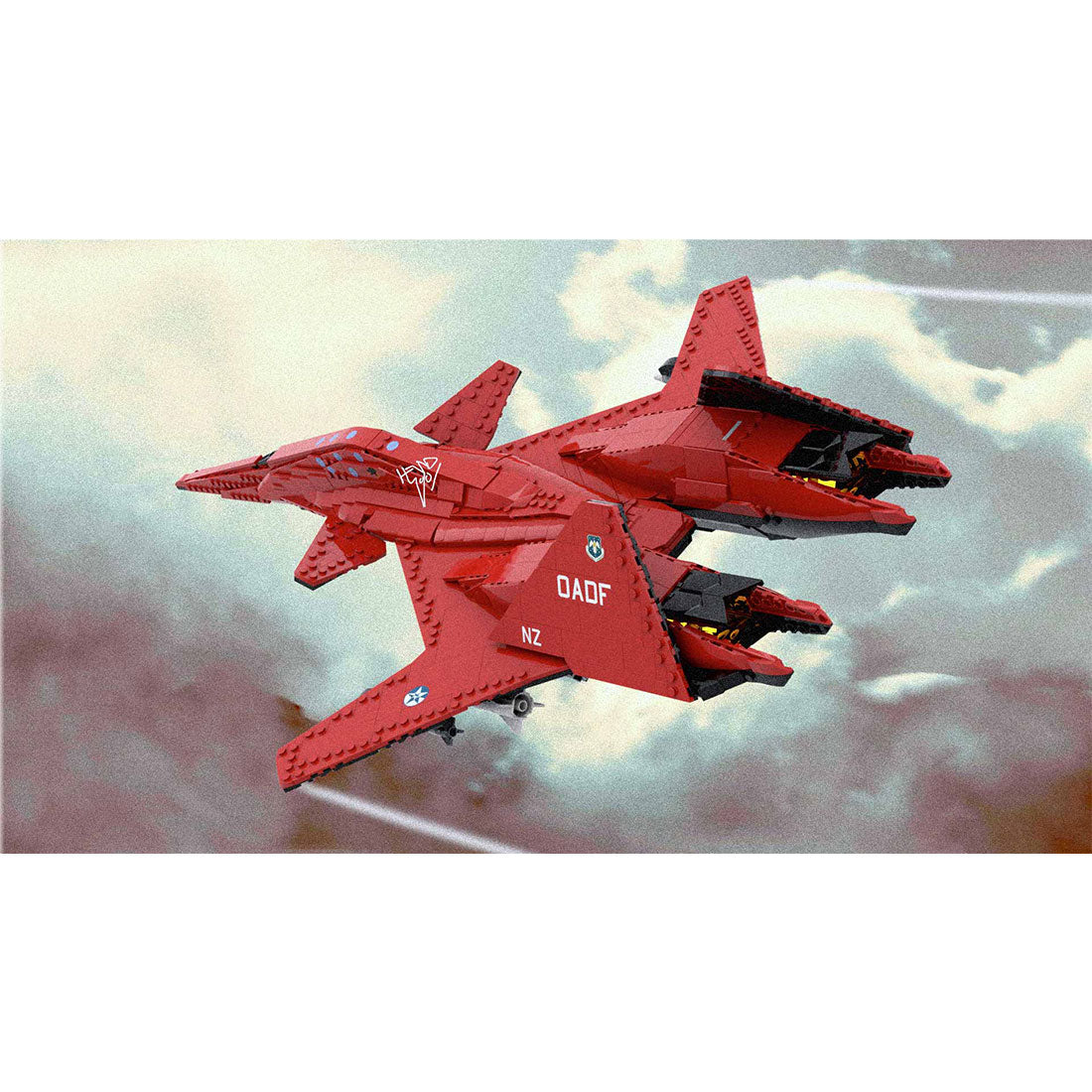 MOC-215032 1/35 Scale ADF-01 Falken Combat Fighter Building Blocks Set（2137PCS）- cubertime