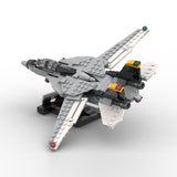 MOC-216209 1/72 Scale F-14 Tomcat Fighter Aircraft Building Block Set, Variable-Sweep Wing Military Aircraft Model with Display Stand (394PCS) - cubertime