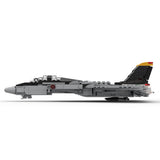 MOC-216209 1/72 Scale F-14 Tomcat Fighter Aircraft Building Block Set, Variable-Sweep Wing Military Aircraft Model with Display Stand (394PCS) - cubertime