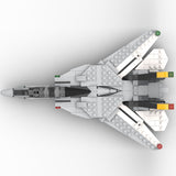 MOC-216209 1/72 Scale F-14 Tomcat Fighter Aircraft Building Block Set, Variable-Sweep Wing Military Aircraft Model with Display Stand (394PCS) - cubertime