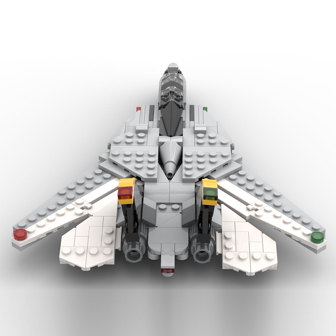 MOC-216209 1/72 Scale F-14 Tomcat Fighter Aircraft Building Block Set, Variable-Sweep Wing Military Aircraft Model with Display Stand (394PCS) - cubertime