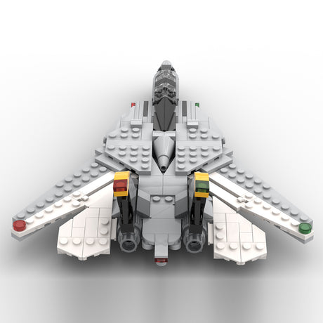 MOC-216209 1/72 Scale F-14 Tomcat Fighter Aircraft Building Block Set, Variable-Sweep Wing Military Aircraft Model with Display Stand (394PCS) - cubertime