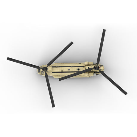 MOC-217684 1/35 Scale CH-47F CHINOOK Heavy Transport Helicopter Building Blocks Set - cubertime